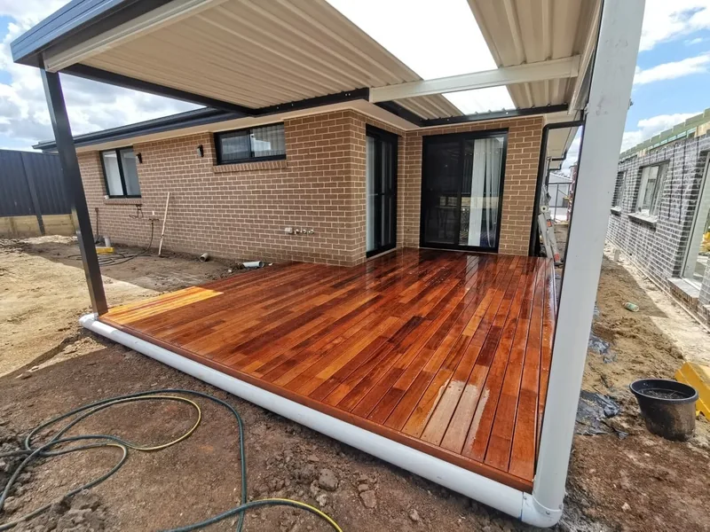 Bare Yard to Covered Merbau Deck — completed deck
