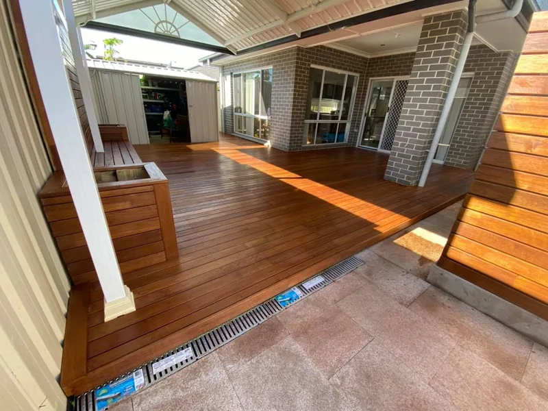 Unused Side Space to Hardwood Deck — completed deck
